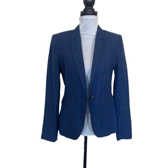 Zara Jackets & Blazers - Zara royal blue 100% linen men’s wear inspired blazer suit jacket size medium